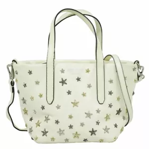 Jimmy Choo Mini Star Studs 2way Shoulder Tote bag Leather Off-White USED 202503R - Picture 1 of 9