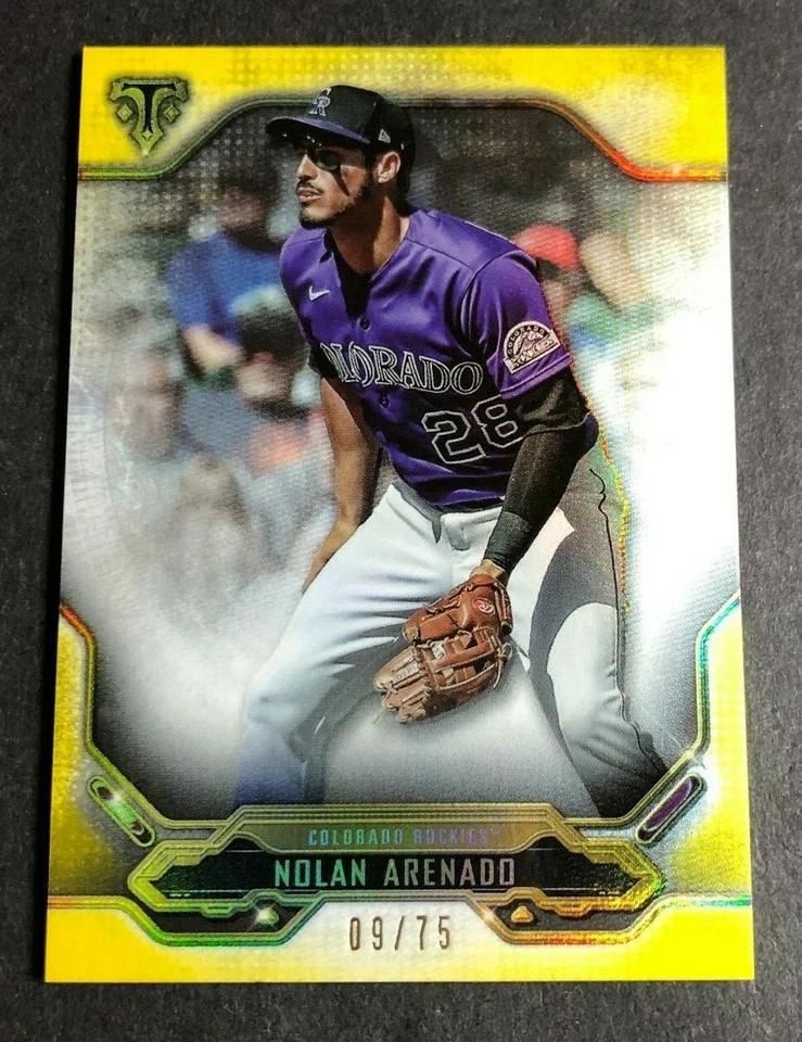 2020 Topps Triple Threads NOLAN ARENADO YELLOW SP #09/75 Made Rockies #32 - Image 1 of 1