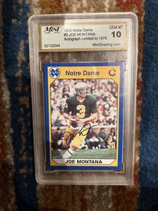 1990 Collegiate Collection Joe Montana Autograph /1979    Gem MT 10 - Picture 1 of 5