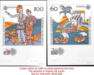 Germany 1744-1745 Deutschland Bund signed limited edition of 1,000 EUROPA 1992 - Picture 1 of 1