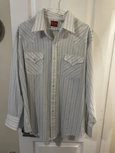 Vintage Ely Plains Men’s Striped Pearl Snap Western Shirt XL - Picture 1 of 4