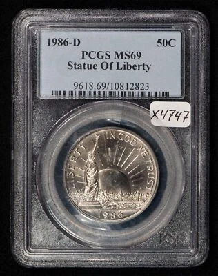 1986-D 50c Statue of Liberty Commemorative Half Dollar - PCGS MS 69 - SKU-X4747 - Image 1 of 2