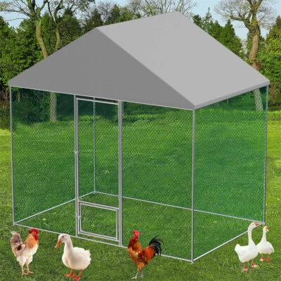 Очень большая клетка для кур клетка для бега кроликов загон для прогулок в курятнике крышка ворота - Изображение 1 из 4