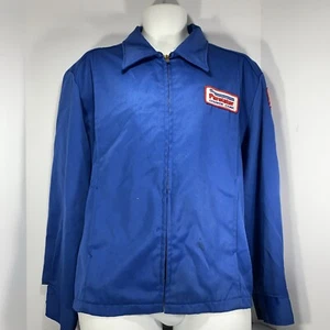 Vtg Purolator Courier Corp. Delivery Jacket Zip Up, Blue Size 46 M - Afbeelding 1 van 9