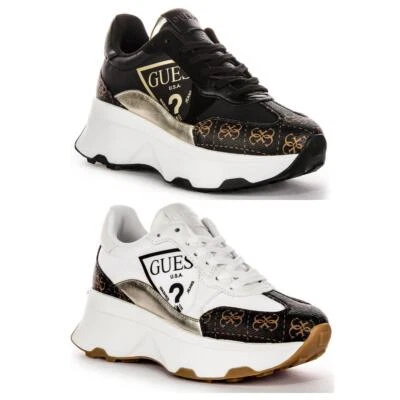 Zapato para correr Guess Flpcb5Fal12 CalebB5 plataforma blanco marrón para mujer Reino Unido 3-8 - Imagen 1 de 2