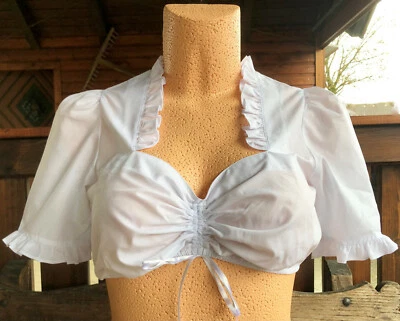 Dirndlbluse, Krüger Madl, halbarm V-Ausschnitt, Gr. 40, Herzausschnitt, Classico - Bild 1 von 4