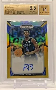 2019-20 Prizm Draft Picks RJ Barrett GOLD AUTO #3/10 Rookie RC DUKE BGS 9.5 GEM - Bild 1 von 4