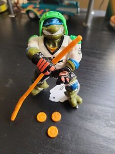 🔥🚨Vintage TMNT Ninja Turtles Slap Shot Leo Leonardo Figure 1991 EUC Complete