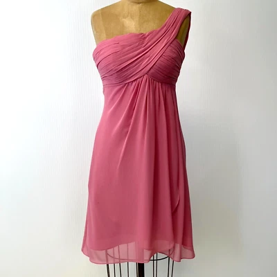 Vestido Bill Levkoff Mujer 0 Acanalado Un Hombro Almohadilla Envoltura Cortina Trabajo Fiesta Núcleo Nuevo Foto 1 de 4