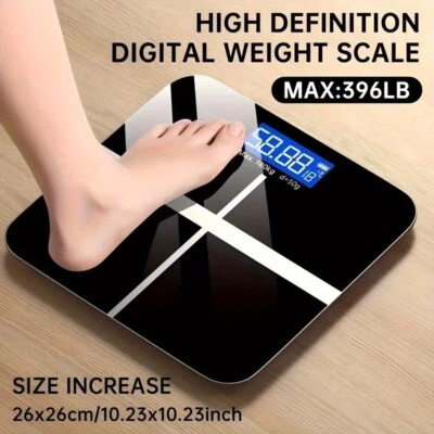 Báscula de Peso Digital para Baño 400LB - Recargable, Pantalla HD y Temperatura Foto 1 de 4