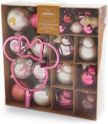 DISNEY PRIMARK Disney Mickey & Minnie Mouse 25 Adornos Colgantes Árbol de Navidad Decoraciones