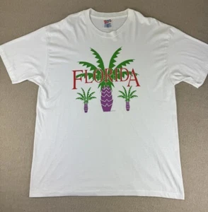 Vtg Y2K 90s Hanes Heavyweight 50/50 Single Stitch XL TShirt Florida Graphic - Picture 1 of 7