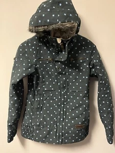 Burton DryRide Women's Ski Snowboarding Jacket Green Blue Hooded XS Fur Hood - Picture 1 of 8