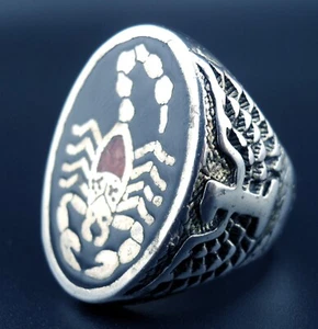 Scorpion Ring Vintage Biker MC / Heavy Metal NEW Made In USA 1 Wings - Picture 1 of 6