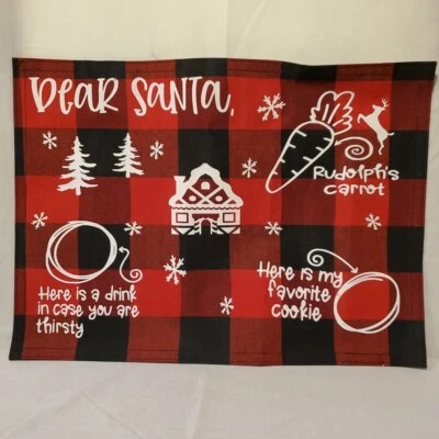 Galleta y bebida de Papá Noel Rudolph zanahoria rojo negro búfalo a cuadros alfombra de Navidad Foto 1 de 4