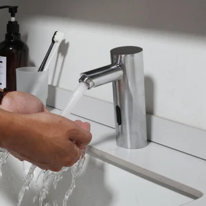 Touchless Bathroom Sink Faucet Automatic Free Sensor Single Hole Basin Mixer Tap - Picture 1 of 12