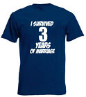Survived 3 Years Marriage T-Shirt 3rd Wedding Anniversary Gifts For Husband Wife