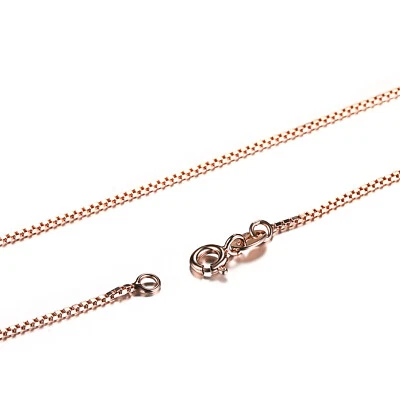 Collar de cadena de caja de plata de ley 925 para hombre y mujer de 16"-24" Foto 1 de 4