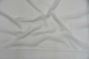 White Solid Chiffon Fabric Polyester Dress Sheer 58'' Wide By the Yard  - Picture 1 of 1