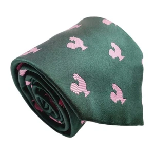 Corbata Kenneth Cole Reaction verde y rosa patrón geométrico de seda para hombre - Imagen 1 de 5