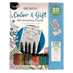 SpiceBox The Art of Color & Gift All-Occasion Customizable Card Coloring Kit - Picture 1 of 2