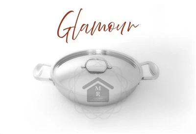 TEGAME CON COPERCHIO ACCIAIO INOX 18/10 FONDO INDUZIONE LINEA GLAMOUR MEPRA - Immagine 1 di 4