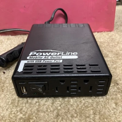 POWERLINE 200W Continuous DC To AC Inverter w/ Dual Outlets & USB, #0900-73 - Image 1 of 4