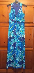 Blue Floral Print, Wallis maxi dress, stretchy, size 10. - Picture 1 of 5