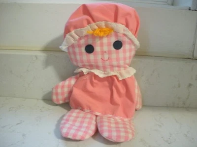Boneca Fisher‐Price Lolly Dolly Vintage 1975 #420 Rosa Gingham Chocalho BOM - Imagem 1 de 4
