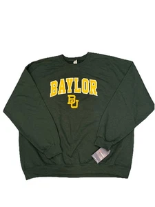 Baylor BU Sweatshirt 2XL grün gelb schwere Mischung Gildan Rundhalsausschnitt neu mit Etikett Fanatics - Bild 1 von 15