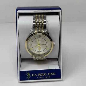 U.S. Polo Assn. Analoguhr in bicolor Silber und Gold, rundes Zifferblatt um 88 - Bild 1 von 4