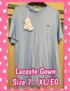 Neu mit Etikett Lacoste blau SS Nachthemd Pima Baumwolle Pyjama Kleid XL 7 KOSTENLOSER VERSAND UVP $ 70 - Bild 1 von 8