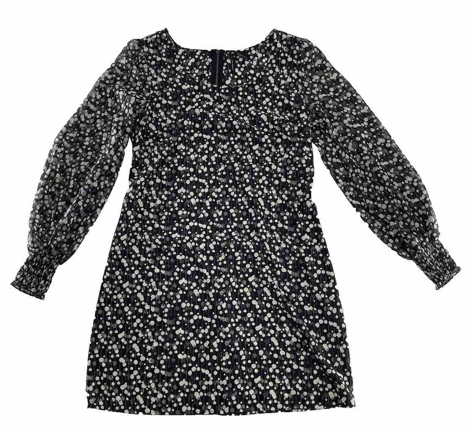 Vestido para mujer Fire Los Angeles estampado geométrico de gasa manga larga talla mediana Foto 1 de 4