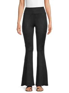 No Boundaries Women Juniors' Flare Pants, Bell Bottom Pants, Black Print Sz L - Picture 1 of 12