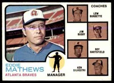 1973 Topps' Eddie Mathews/Lew Burdette/Jim Busby/Roy Hartsfield/Ken Silvestri