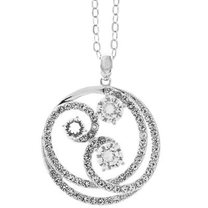 Matashi 18K White Gold Plated Entangled Swirl 16" Necklace w/ Crystals-Best Gift - Picture 1 of 7