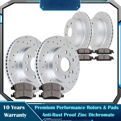For Chevrolet Silverado 1500 GMC Sierra Front Rear Brake Disc Rotors and Pads - Image 1 of 4