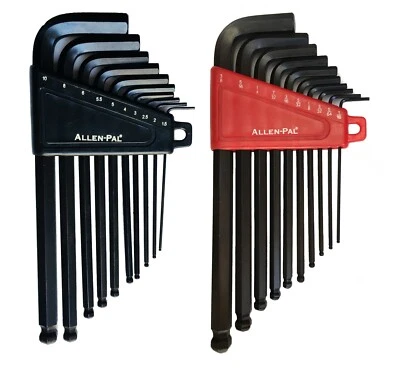 Allen-Pal Ball End Hex Key Set (20 Piece) | SAE & Metric Long Arm Allen Wrenches - Image 1 of 3