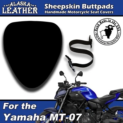 Funda de cojín de asiento de motocicleta de piel de oveja de cuero Alaska para Yamaha MT-07 Foto 1 de 4