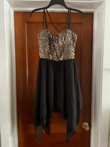 CUTE Speechless Juniors Black and Gold Sequin Dress Size S Homecoming Prom - Picture 1 of 7