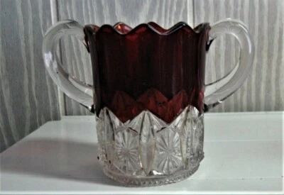 EAPG*** RUBY STAINED - SPOONER - 2 HANDLED - STARTEC- 1890'S ERA - Image 1 of 4