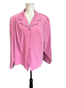 M.H.M. Womens HotPink Moleskin Button-Down Blazer 24W Work Career Office - Picture 1 of 12