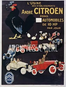 Publicidad de automóvil francés Citroen años 1910 vintage - Imagen 1 de 1