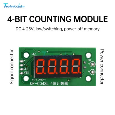 DC4-40V 0-9999 Electronic Digital Counter Module With Power Cut Memory Function - Bild 1 von 4