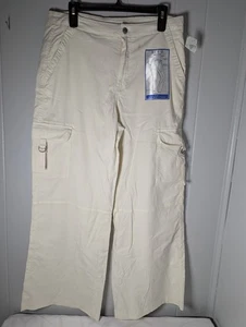 American Eagle Baggy Damenhose weites Bein 10 elfenbeinfarben verträumt drapiert Utility Cargo - Bild 1 von 6