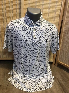 Polo Ralph Lauren Men's Short Sleeve Polo Shirt Floral Print Large L Slim Fit - Picture 1 of 13