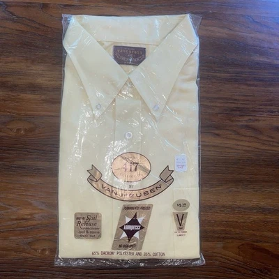 Vintage Van Heusen Vanopress Short Sleeve Point Collar Shirt 60s 70s DS New XL - Image 1 of 4