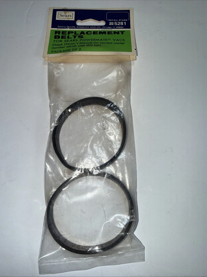 Kenmore Cinturones de repuesto Sears Powermate Aspiradores - 205281 - Nuevo en paquete (2 correas) Foto 1 de 2