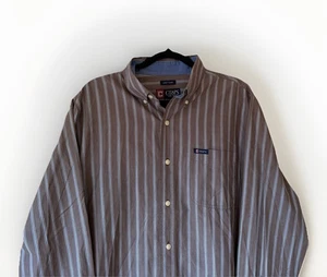CHAPS Ralph Lauren Easy Care Mens Size M Brown Stripe Long Sleeve Shirt Office - Picture 1 of 4