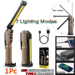 Rechargeable LED COB Work Light Mechanic Flashlight Lamp Magnetic Base Bright - Picture 1 of 9